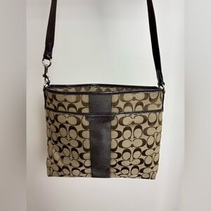 Vintage Coach Signature Stripe Crossbody